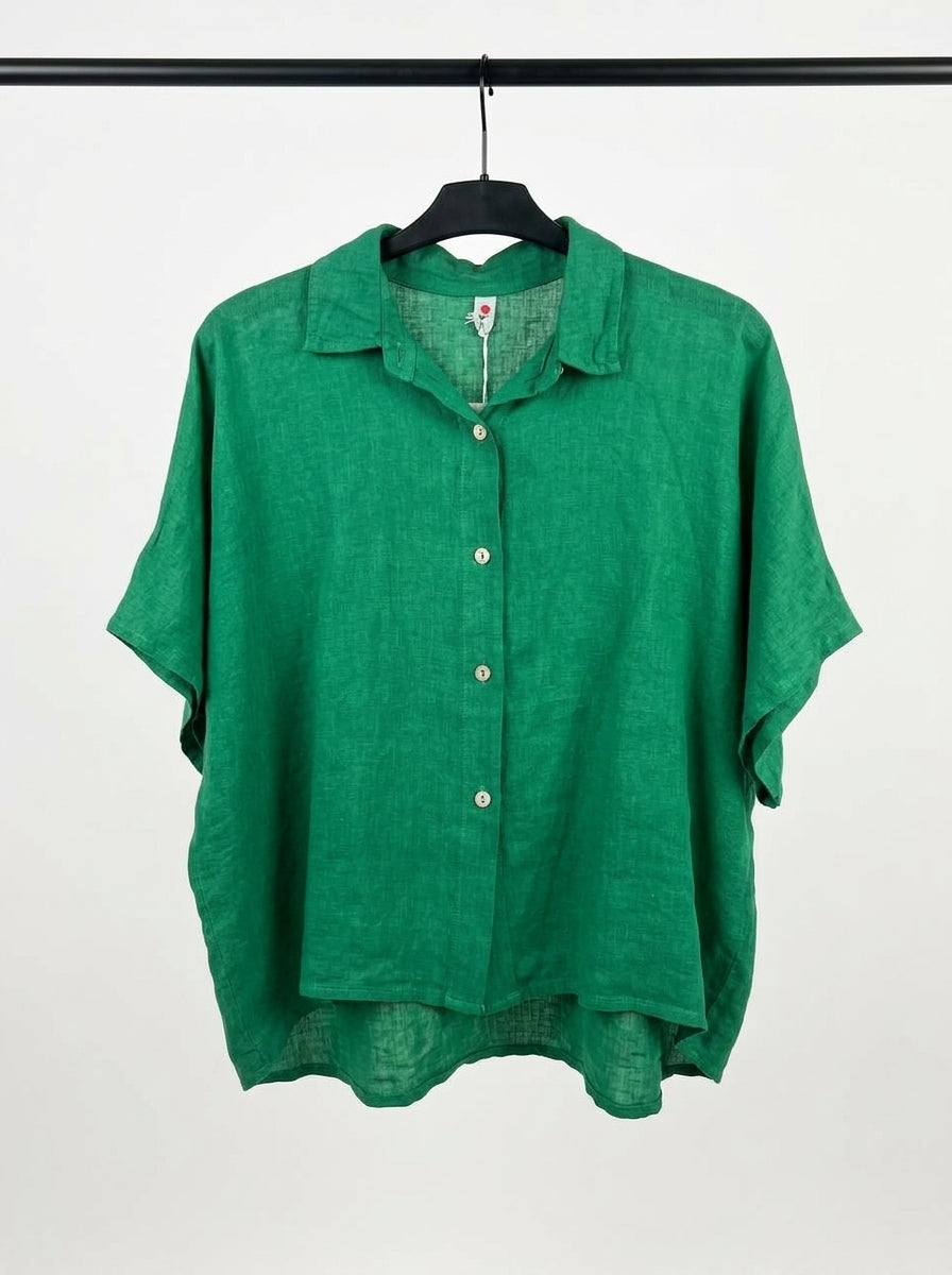 Блуза (Bluza) L&N MODA 24439 – Насыщенный изумрудный стиль
