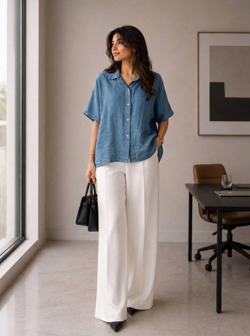 Блуза (Bluza) L&N MODA 24439 – Насыщенный изумрудный стиль