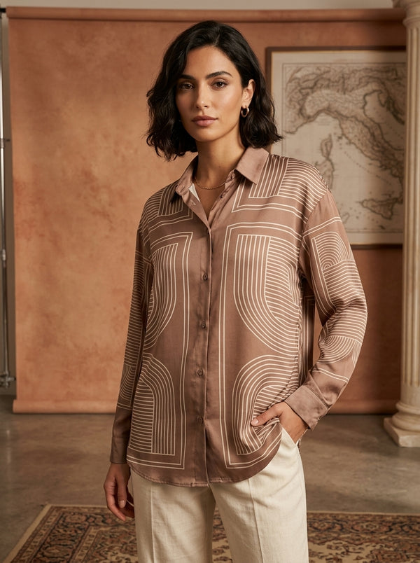 Geometric print blouse — Italy, art. 4397