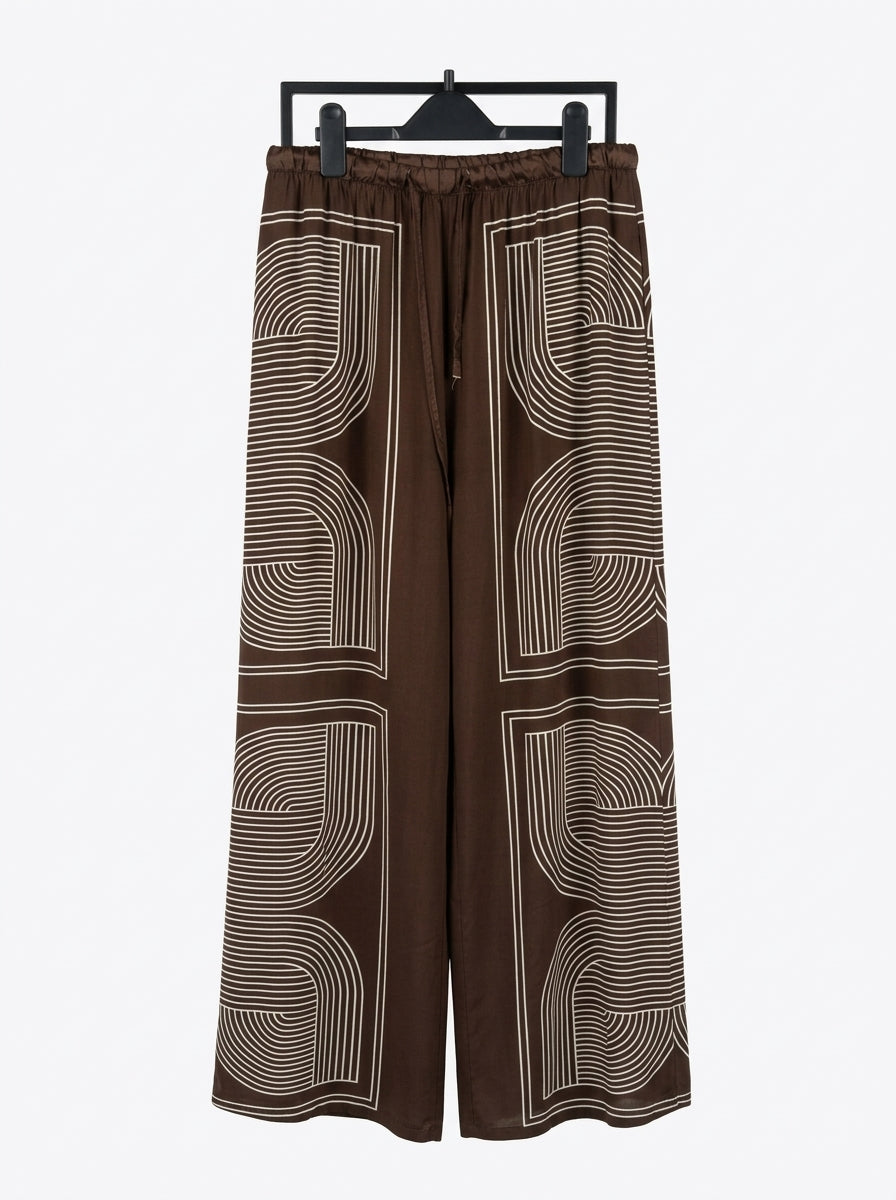 Pantaloni largi cu imprimeu geometric — Italy,