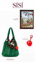 Зеленая сумка-сетка SÍSÍ «San Remo» с шелковым платком