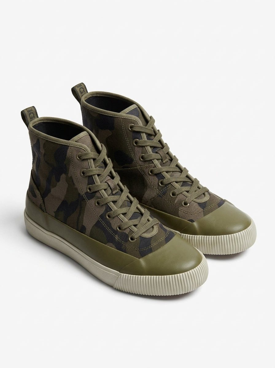 Женские высокие кеды Aigle с камуфляжным принтом