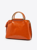 Женская оранжевая лакированная сумка