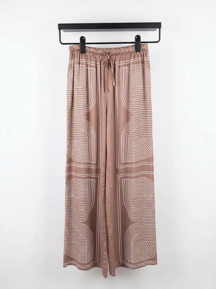 Pantaloni largi cu imprimeu geometric — Italy,